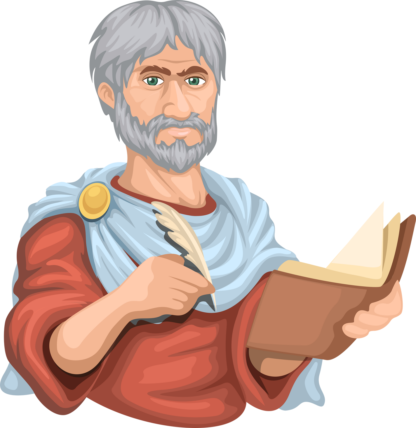 Aristotle Ancient Greek philosopher and polymath Character Cartoon illustration