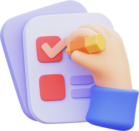 Exam 3D Illustration